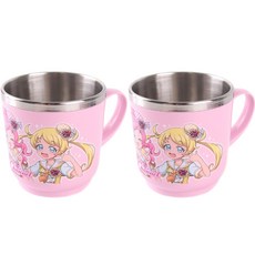 aizoum 兒童款閃亮的自由頻道防滑不鏽鋼杯 300ml, 混色, 2個