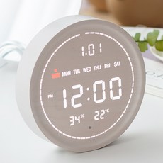 플라이토 와이파이 필링 원형 인테리어 LED 탁상 벽시계 ENG 18cm, 화이트