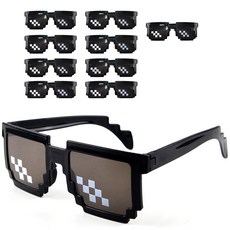 PARTYSHOW 馬賽克像素眼鏡 10入, 混合顏色, 1個