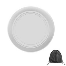 運動休閒可旋轉投擲飛盤+收納袋套組, 07 純白色發光飛盤, 1套