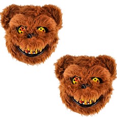 PARTYSHOW 獵奇殭屍面具 棕熊款 2入, 混色, 1個