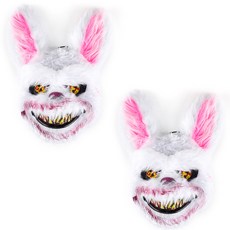 PARTYSHOW 獵奇殭屍面具 白色兔子 2入, 混合顏色, 1個