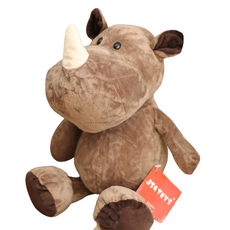 다다랜드 아마존 정글 탐험 동물 인형, 32cm, 코뿔소, 1개