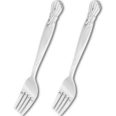 Willive 韓國製 304不鏽鋼 蝴蝶結 兒童餐具組, 銀色, 單品, 2個