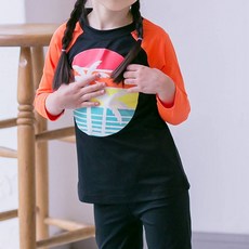 GOING KIDS 童款棕櫚樹印花防曬泳衣+緊身長泳褲組