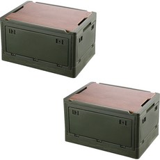 미카엘 캠핑용 접이식 테이블 박스 2p M, 그린, 1단, 2개