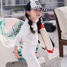 GOING KIDS 童款簡約防曬泳衣+緊身長泳褲+遮陽帽組