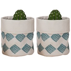 굿샵 황마 크라프트 안감 방수 레트로 디자인 화분, 블루스퀘어, 2개