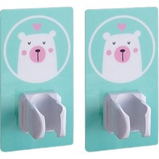 solve living 可愛蓮蓬頭萬用角度調整吸盤支架, 薄荷熊, 2個