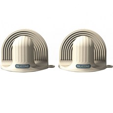 solve living 簡約廚房矽膠耐熱手套 鍋子把手, 2個, 淺褐色