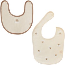 BABY&I 嬰兒棉質刺繡四季圍兜2件組, 松鼠, 1組