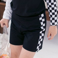 GOING KIDS 女童款棋盤格紋短泳褲