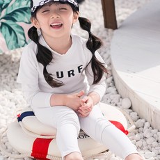 GOING KIDS 童款簡約防曬泳衣+緊身長泳褲組