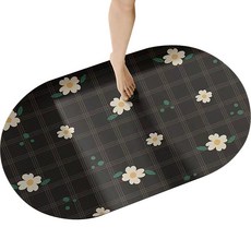 DM花朵格紋圖案吸水地墊, 混合顏色, 1個
