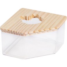 marketpia 倉鼠木製廁所沐浴盆 01 多邊形款 小型, 混合顏色, 1個