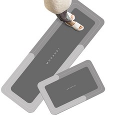 모던드로우 빨아쓰는 규조토 주방매트 소 + 대 세트, 모던 그레이, 1세트