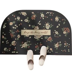 DM 玫瑰圖案珪藻土地墊, 混合色, 1個