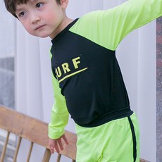 GOING KIDS 童款亮色拼接防曬泳衣+短泳褲組