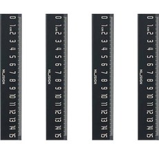누사인 ABS 눈금 자 15cm, 블랙, 4개