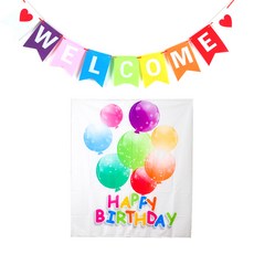 派對錶演豪華生日橫幅大號氣球派對 A 型 + 歡迎派對毛氈花環套組, 混色, 1組