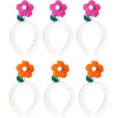 파티쇼 밍크 플라워 머리띠 2종 x 3p 세트, 로즈, 오렌지, 1세트