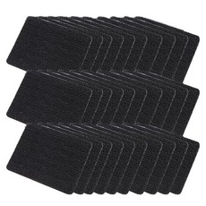 UNICOSY 雙面強力魔鬼氈貼紙 方形 黑色, 30個