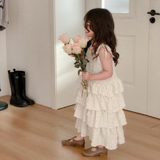 Arbe 女童款Dear荷葉邊無袖洋裝