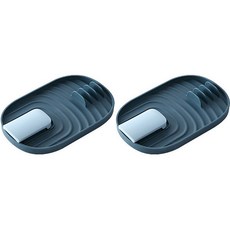 냄비뚜껑 국자 받침 스탠드, 블루, 2개