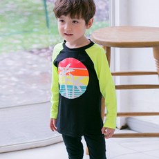 GOING KIDS 童款棕櫚樹印花防曬泳衣+緊身長泳褲組