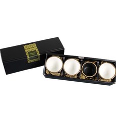 24K金邊陶瓷酒杯套組 4件組, 混色, 1組