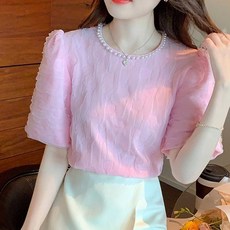 Paperments 夏季高端圓領獨特蕾絲上衣 04919