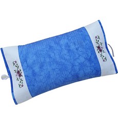 HINOKI ART 頂級方塊顆粒豐基人絹綁帶枕, 藍色, 1個