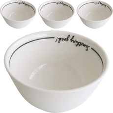 Roco Living 日本製字母飯碗, 白色, 4個