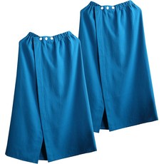 彩虹美容沙龍純棉抹胸浴巾, 藍色, 2個