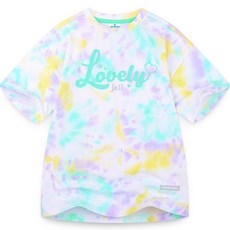 JELISPOON 女童款渲染色彩長版短袖T恤