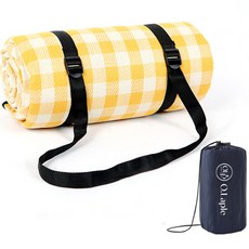 O.Laple 防水便攜式戶外感性格紋野餐墊, 黃色
