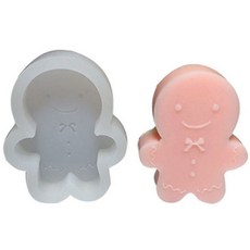 Rosé 聖誕樹薑餅石膏蠟燭矽膠模具迷你餅乾, 單一顏色