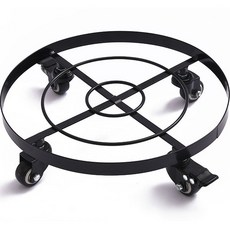 Richocean 鐵製移動式花盆架 A型, 黑色