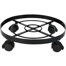 Rich Ocean鐵製移動式花盆架 款式B, 黑色