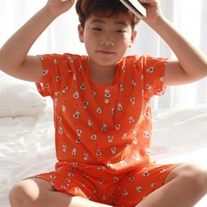 남아용 학생 냉감 댕댕이 반팔 쟈가드쿨 잠옷 상하의 세트