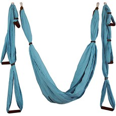 marketpia 室內空中瑜伽吊床, 05 湖藍色, 1個