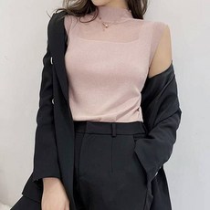 구디프 여성용 니트 슬리브리스 나시