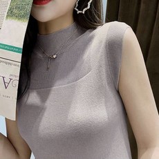 구디프 여성용 니트 슬리브리스 나시