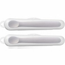 LocknLock 樂扣樂扣 LittleLuv 6個月以上適用矽膠湯匙+湯匙收納盒, 象牙白, 2組
