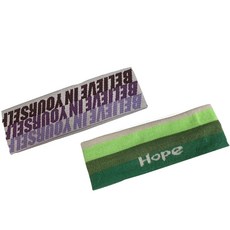 요고조고 헤어밴드, 38 초록색 헤어밴드, 보라색 글씨 헤어밴드