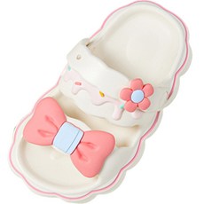 Yubly 女童粉紅蝴蝶結柔軟帶涼鞋