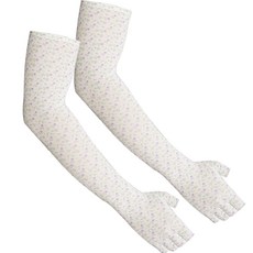 인콘트로 올데이 스트라이프 반장갑 양손 쿨토시 세트, 꽃무늬보라, 1세트