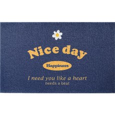 코일 레터링 코일 현관 발매트, 나이스데이네이비, 1개