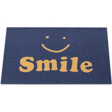 코일 레터링 코일 현관 발매트, 스마일네이비, 1개