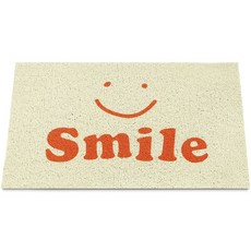 코일 레터링 코일 현관 발매트, 스마일아이보리, 1개